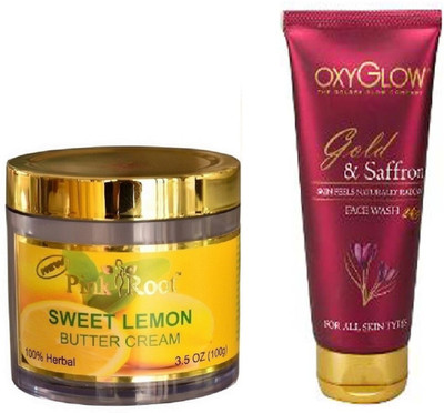 

Pink Root SWEET LEMON BUTTER CREAM 100GM WITH OXYGLOW GOLD & SAFFRON FACE WASH(Set of 2)