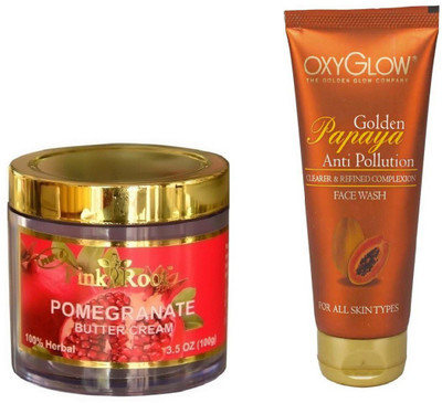 

Pink Root POMEGRANATE BUTTER CREAM 100GM WITH OXYGLOW GOLDEN PAPAYA FACE WASH(Set of 2)