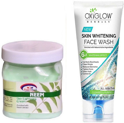 

Pink Root NEEM CREAM 500ML WITH OXYGLOW SKIN WHITENING FACE WASH(Set of 2)