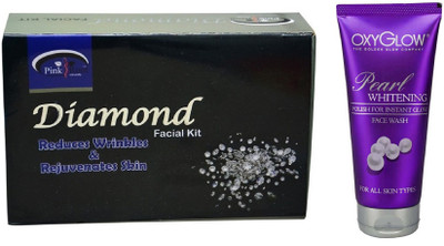 

Pink Root DIAMOND FACIAL KIT 83GM WITH OXYGLOW PEARL WHITENING FACE WASH(Set of 2)