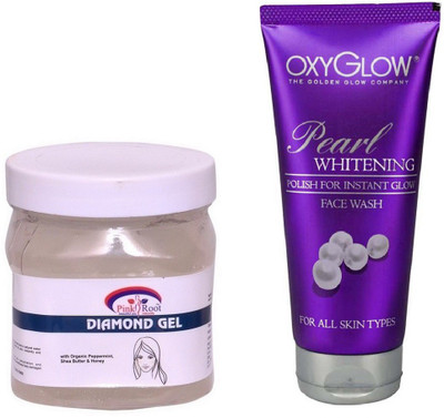 

Pink Root DIAMOND GEL 500ML WITH OXYGLOW PEARL WHITENING FACE WASH(Set of 2)