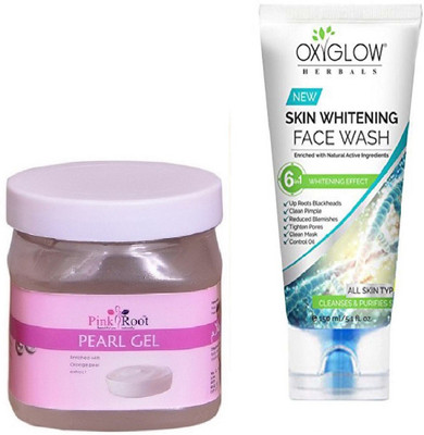 

Pink Root PEARL GEL 500ML WITH OXYGLOW SKIN WHITENING FACE WASH(Set of 2)
