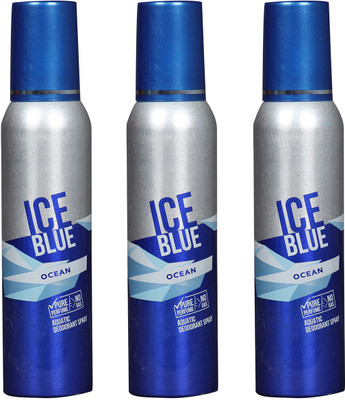

Arochem ICE BLUE OCEAN COMBO DEODORANT NEW LATEST COMBO PACK OF 3 Body Spray - For Men & Women(600 ml, Pack of 3)
