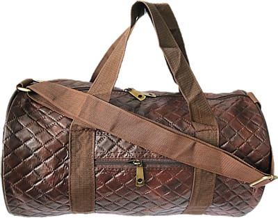 

Muccasacra Checkered Brown Weekender Duffel Gym Bag with 4 compartments Gym Bag(Brown)