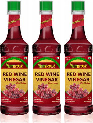

NutrActive Red Wine Vinegar, - Raw, Unfiltered & Undiluted Energy Drink(3x500 ml, Unflavored Flavored)