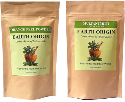 

Earth Origin Orange Peel Powder and Multani Mitti- Fullers Earth 100 gms each (200 gms)(200 g)