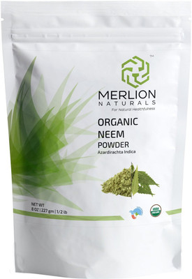 

Merlion Naturals Organic Neem Leaves Powder (Azardirachta Indica) - 100% Organic Certified by USDA NOP Organic - 227gm(227 g)