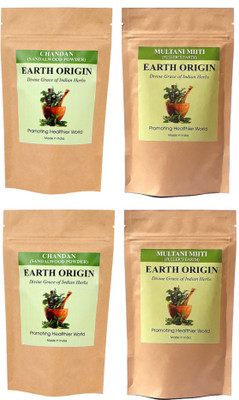 

Earth Origin Sandal wood Powder (Chandan) and Multani Mitti- Fullers Earth 200 gms each (400 gms)(400 g)