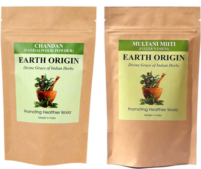 

Earth Origin Sandal wood Powder (Chandan) and Multani Mitti- Fullers Earth 100 gms each (200 gms)(200 g)