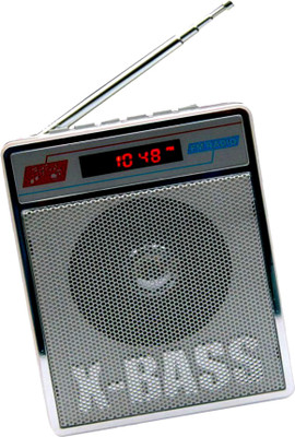 

CRETO SL-413 High Quality Sound Fm Radio Supports USB pen-drive, aux memory card FM Radio(Silver)