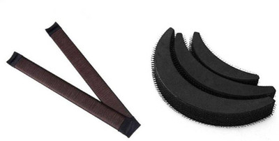 

KashQueen Stylish Hair Bun Maker(2 Pcs) with 3pcs Hair Banana Puff Maker Hair Accessory Set(Black)