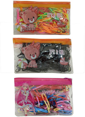 

Bueno Colorful Rubber Bands for Hair, Pony Tail Holder, Nylon Rubber Band for Hair Style Rubber Band(Multicolor)