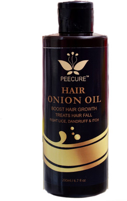 

Peecure Hair Food Onion Hair Growth Oil - Nourishing Hair Fall Treatment with 100% Real Onion Extract, Argan Oil, Jojoba Oil, Bhringraj, Shea Butter, Mango Butter and More - Intensive Hair Fall Dandruff Treatment Hair Oil (200 ml) Hair Oil(200 ml)