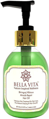 

BellaVita Organic Hibiscus and Bhringraj Miracle Repair Hair Oil(150 ml)