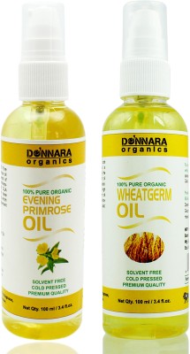 

Donnara Organics 100% Pure Evening Primrose oil and Wheatgerm oil Combo of 2 Bottles of 100 ml(200 ml) Hair Oil(200 ml)