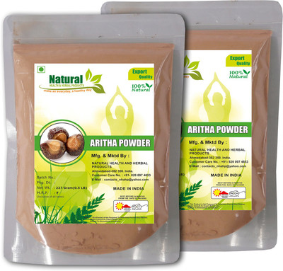 

Natural Health and Herbal Products Natural Aritha(Reetha) Soapnut Powder (Pack of 1 of 227gm each) 454 Gram(454 g)