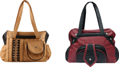 Mystyle Retail Shoulder Bag(Maroon, Gold), Gold;maroon