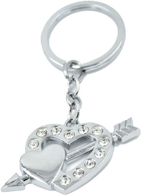 faynci Twin Heart Love arrow Key Chain with Attractive Diamond Gifting for Valentine Day/Birthday /Friendship Key Chain