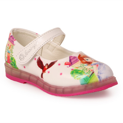 

N Five Girls Buckle Flats(White