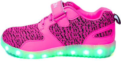 

FEETWELL Girls Velcro Sneakers(Pink