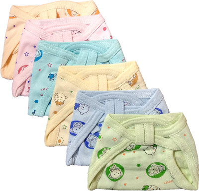 

Baby Shopiieee Premium Quality-100% Cotton, Super Soft and Skin Friendly Fabric-Reusable Single Layer Diaper Nappies, Langot for New Born Babies - 6-9 Months (Pack Of 6, Multicolor