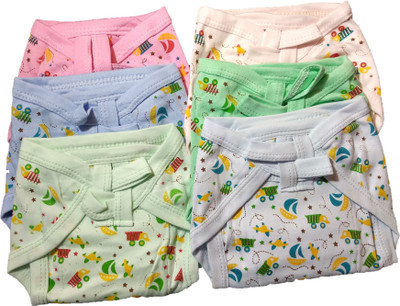 

Baby Shopiieee Premium Quality U Shape Nappies Washable Reusable Cotton Diaper Size 3-6 Months to Pack of 6, Multicolor