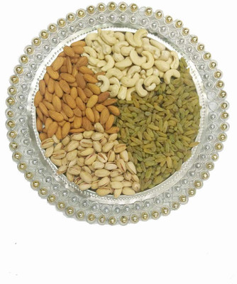 

Bellanuts Dry Fruit & Nut Moti Thal Gift Pack Cashews, Almonds, Pistachios, Raisins(500 g, Vacuum Pack)