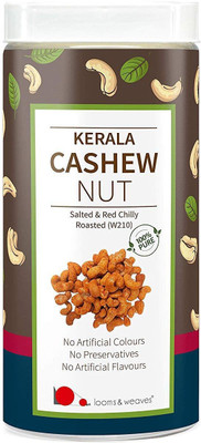 

looms & weaves Premium Quality Kerala Cashew - (500 gm) (Salted & Red Chilly Roasted) (W210) Cashews(500 g, Plastic Bottle)