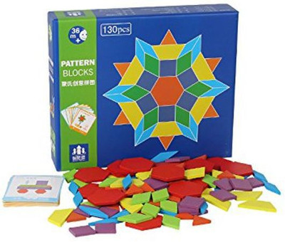 

SN toy zone High Quality Geometric Colour Pattern Design Wooden Blocks And Shapes With Designs Flash Cards(130pcs)(130 Pieces)