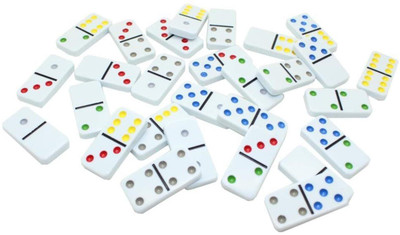 

SN toy zone High Quality Hard Plastic 6 Colour Dominos Set in a Metal Tin Case..Set of 28Pcs(28 Pieces)