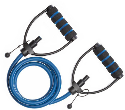

StepInnStore Fully Adjustable Toning Tube With NON-SLIP Foam Hand Grip Resistance Tube(Blue)