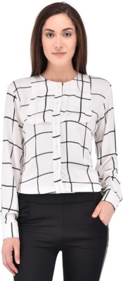 Berrypeckers Women Checkered Casual White Shirt