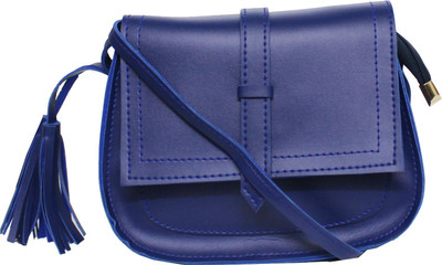 Ravi Collections Women Casual Blue PU Sling Bag
