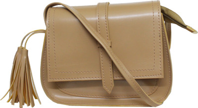 

Ravi Collections Women Casual Beige PU Sling Bag