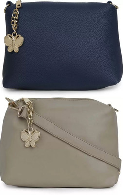 

Zoby Girls Evening/Party Blue, Grey PU Sling Bag