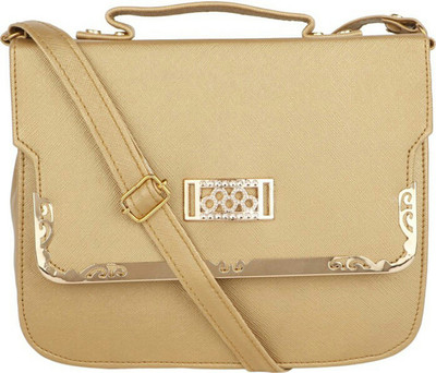

Rosy Women Evening/Party, Casual Beige PU, Cotton Sling Bag