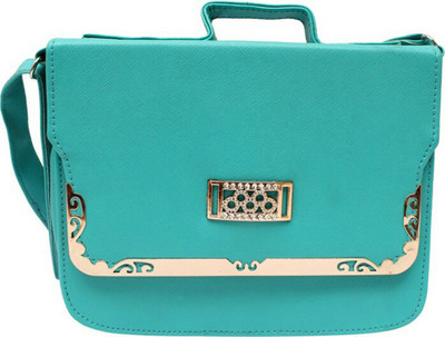 

Rosy Women Evening/Party, Casual Blue PU, Cotton Sling Bag