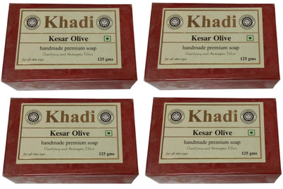 Khadi Herbal Keshar Olive Soap(500 g, Pack of 4)
