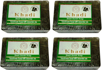 

Khadi Herbal Basil Scrub Soap(500 g, Pack of 4)