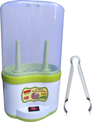 

S.Blaze Good Quality BPA Free Universal Bottle Sterilizer from Birth Baby's Use. Ensure Absolute Cleanlines and Hygiene for Baby's Use, Sterilizes 2 Bottle at once. - 2 Slots(White)