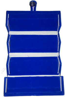 

Afrose Set of 1 velvet Ear ring Folder Vanity case ring storage travelling Box Vanity Box(Blue)