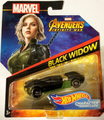 

Hot Wheels Character Cars Marvel Avengers Infinity War Black Widow(Black and Green)