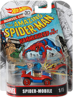 

Hot Wheels Collectibles : Spider-Mobile Vehicle, 1:64 Scale(RED WITH BLUE)