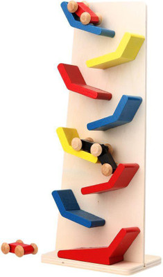 

SN toy zone High Quality Wooden Slippery Slope Car Track Set for Kids(Multicolor)