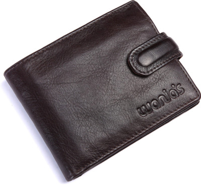 

Wanias Men Brown Genuine Leather Wallet(6 Card Slots), Dark brown