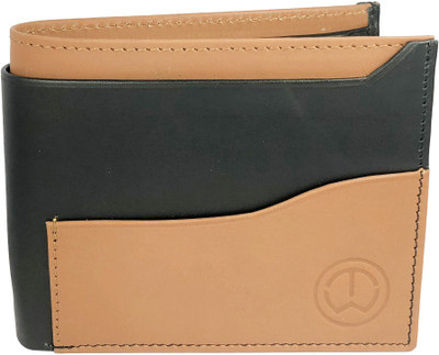 

IzcorpIndia Men Multicolor Genuine Leather Wallet(3 Card Slots), Black;tan