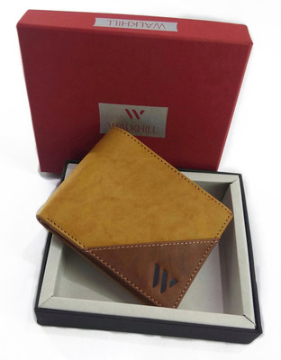 

Walkhill Men Tan Genuine Leather Wallet(3 Card Slots), Red