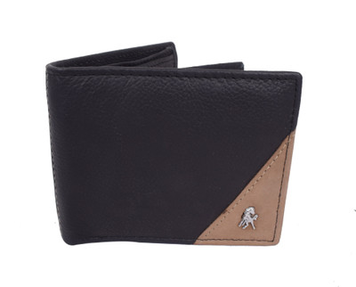 

mustang Men Black Genuine Leather Wallet(7 Card Slots)
