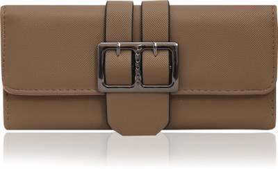 

Cidky Women Brown Artificial Leather Wrist Wallet(10 Card Slots), Light brown