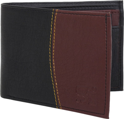 ATSH Men Black Artificial Leather Wallet(3 Card Slots)